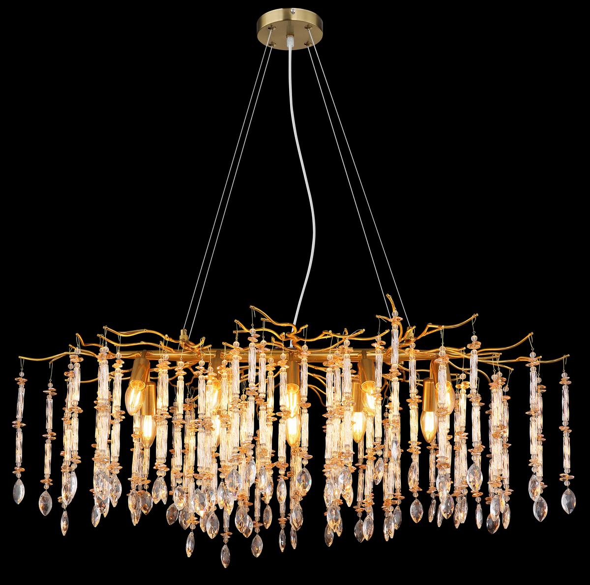 Viseća Svjetiljka Gloria - prozirno/zlatne boje, Design, staklo/metal (100/60/120cm) - Globo