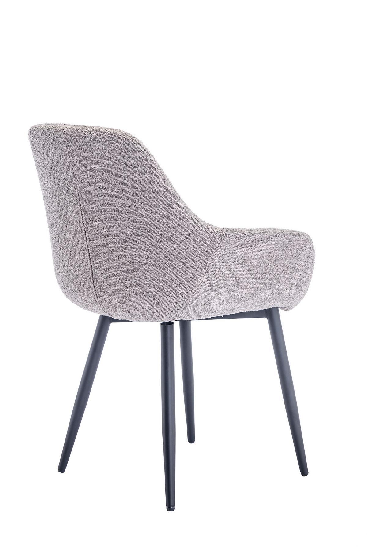 Set Stolov Bouclé, Rjavosiva, 2-Delni - rjavosiva/črna, Moderno, kovina/tekstil (64/86/59cm) - Livetastic