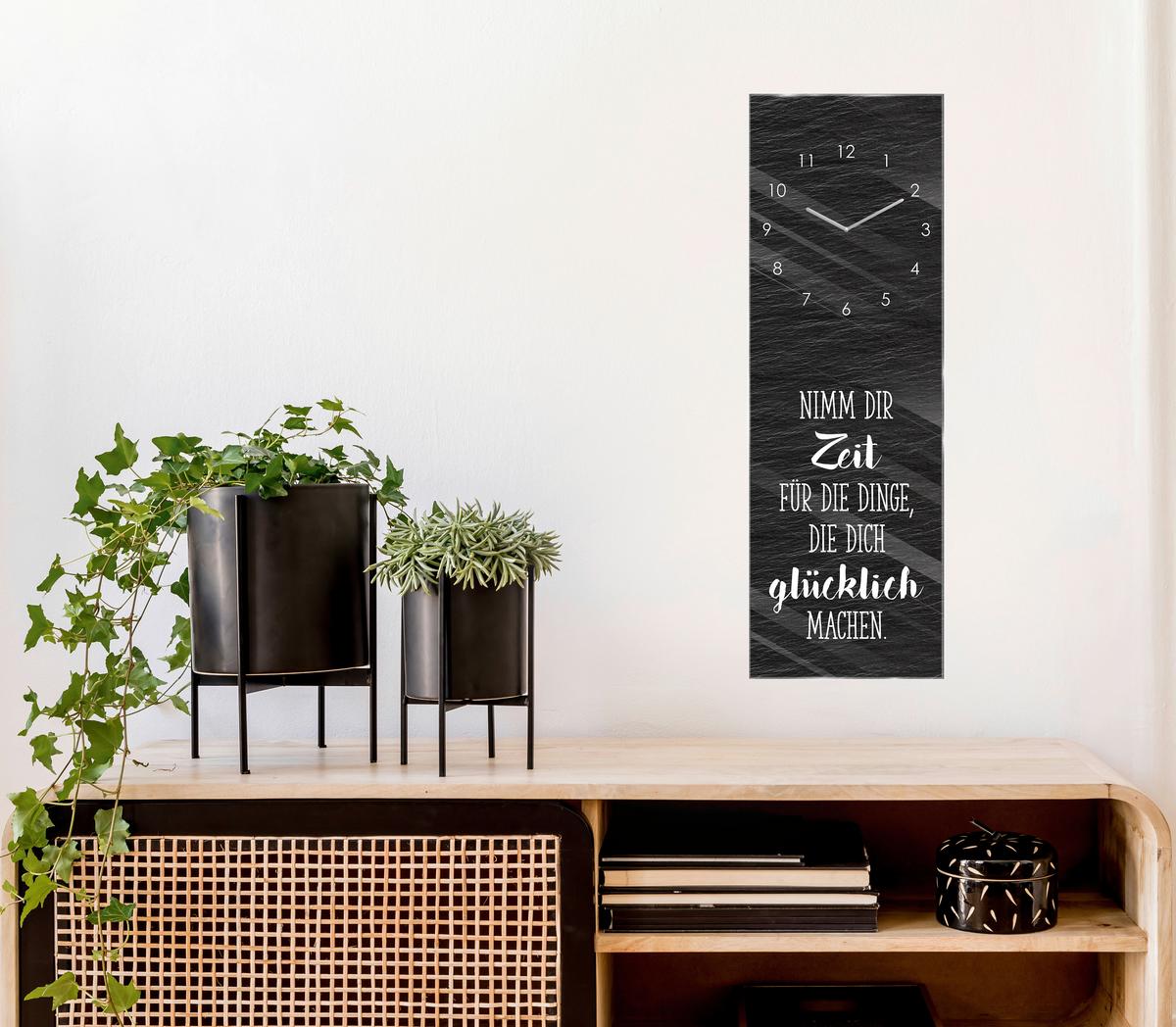 ZEGAR ŚCIENNY GU-SPK1153 - czarny/biały, Basics, szkło (20/60/3,1cm) - Euroart