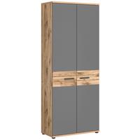 Aktenschrank Mason ca. 80x199 cm Eiche/Grau - Holzwerkstoff (80/199/37cm) - MID.YOU