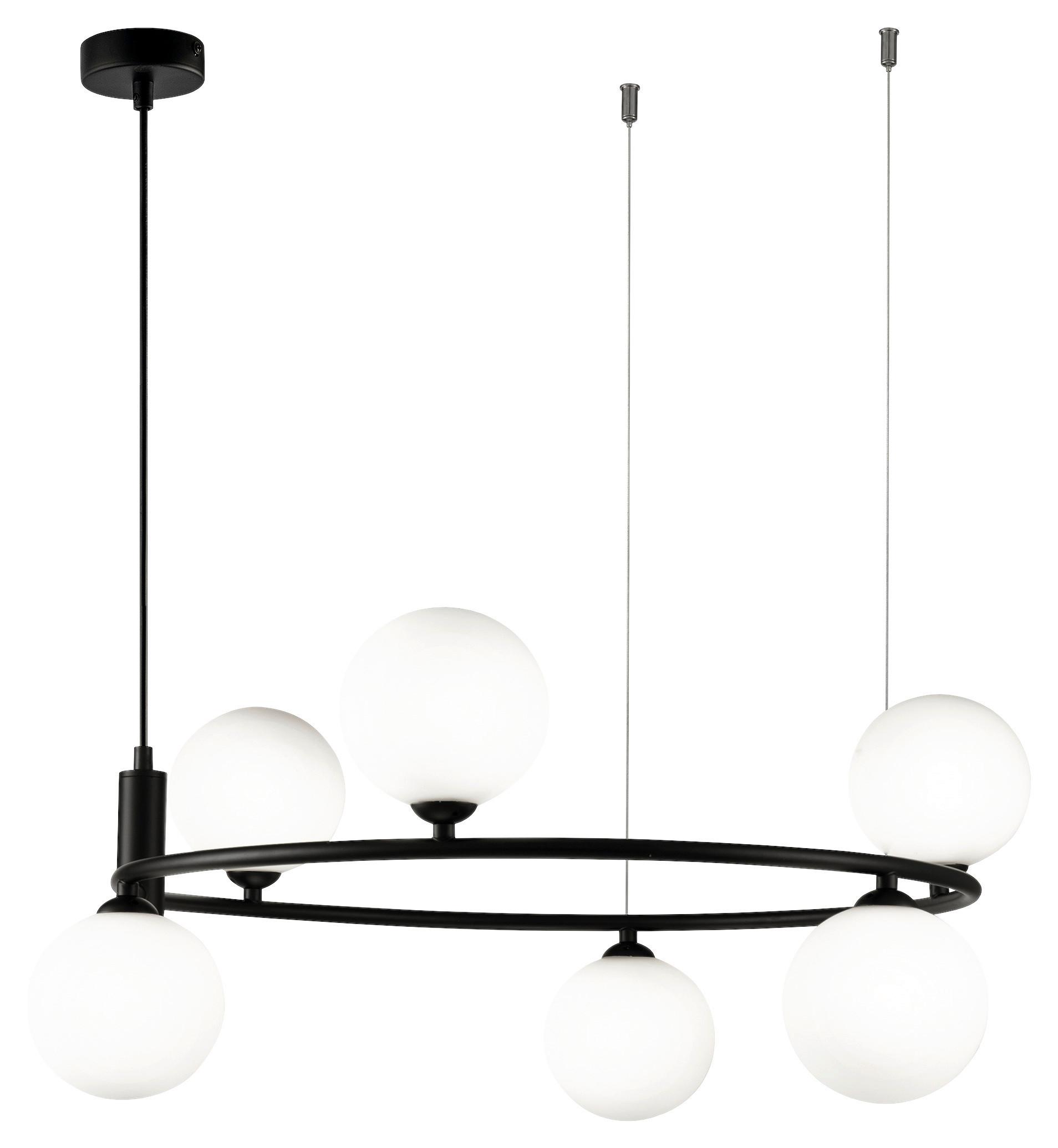 Pendelleuchte Ring Schwarz/Weiß max. 25 Watt - Schwarz/Weiß, Trend, Glas/Metall (58/28/58cm) - MAYTONI