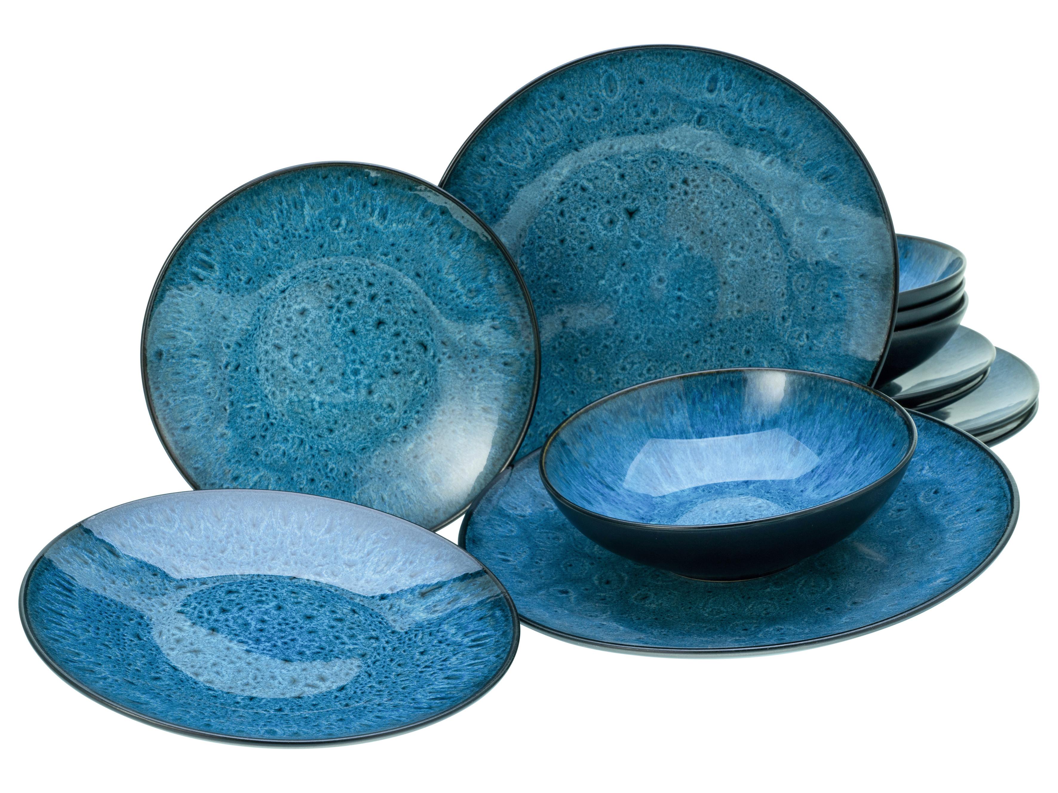 Jedilni Servis Capri Blue, 12-Delni - modra/barve petroleja, Basics, keramika - Creatable