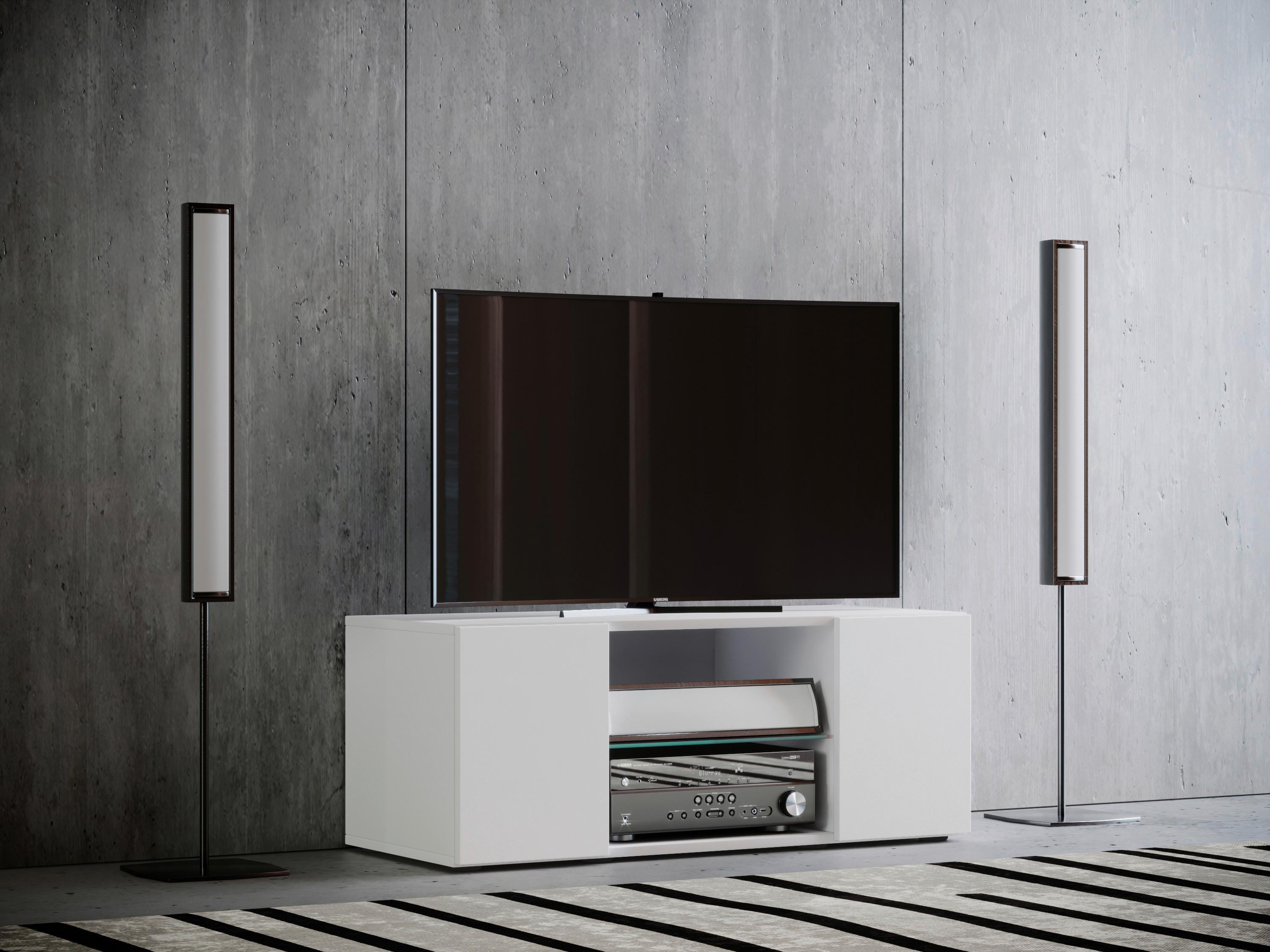 Tv-element Lowina 95, Bela - črna/bela, Konvencionalno, umetna masa/steklo (95/40/36cm) - MID.YOU