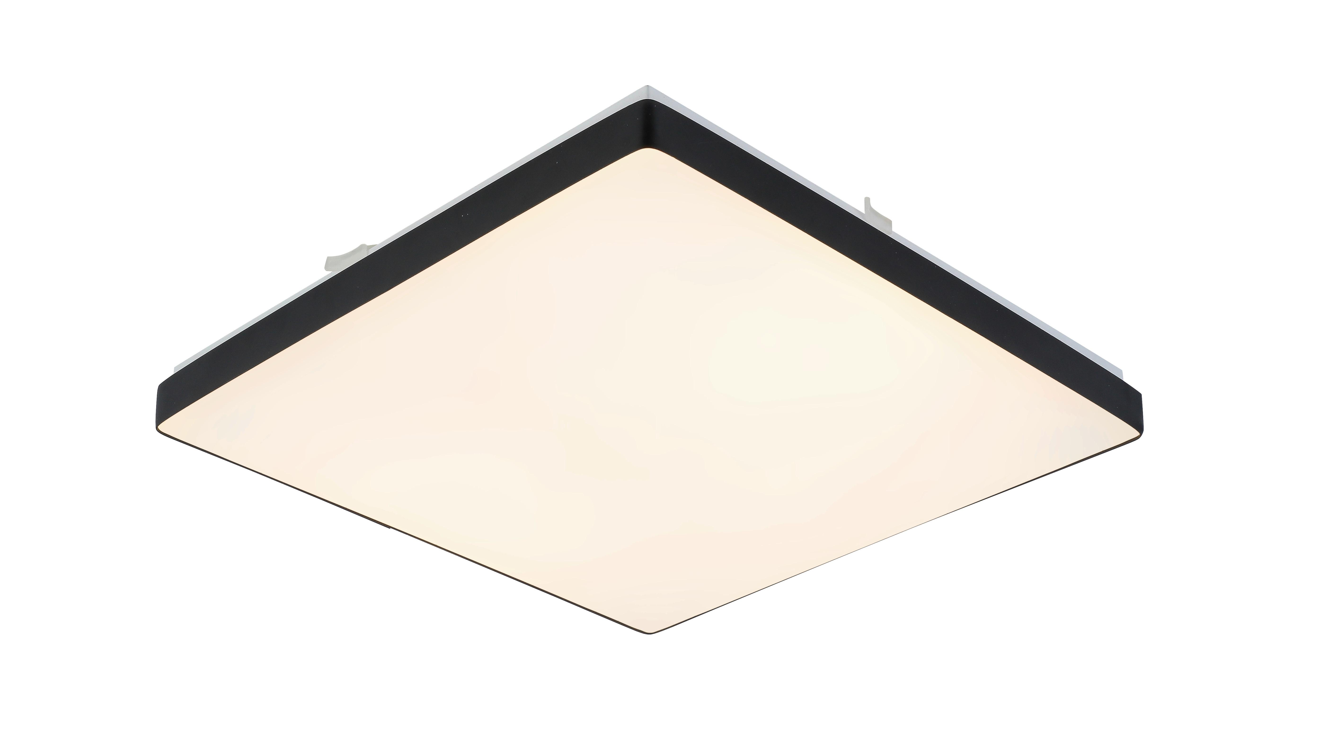 Led-deckenleuchte Schwarz/weiss Max. 24 Watt - Weiss/Schwarz, Modern, Kunststoff/Metall (33/33/5,5cm) - Mömax