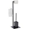 WC-BORSTE MED PAPPERSHÅLLARE GREGOTTI-2 -SB- - svart, Modern, metall/plast (20/71/20cm) - Mömax