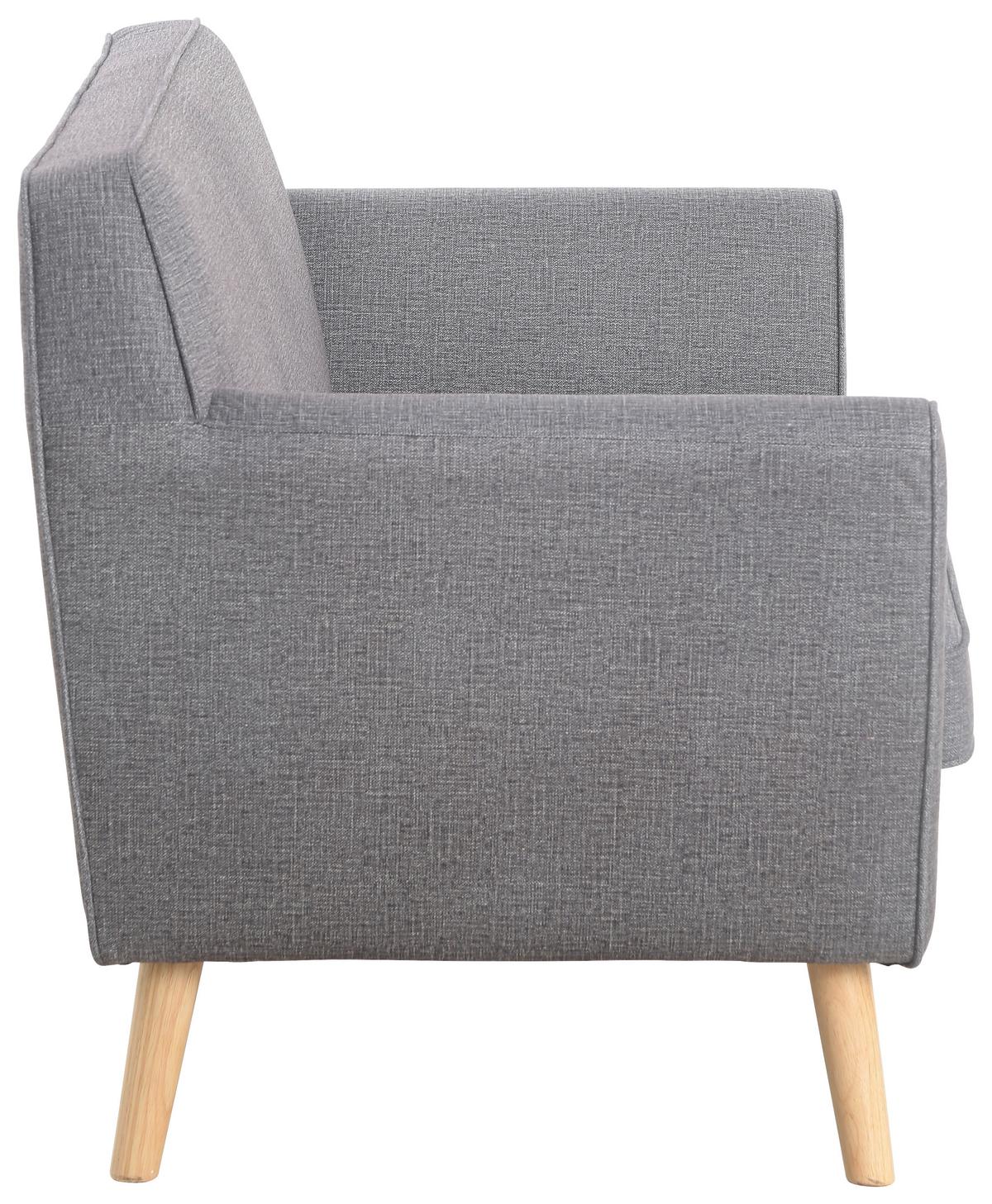 Dvosed Lara, Siva - temno siva/naravne barve, Konvencionalno, tekstil/les (138/83/79cm) - P & B