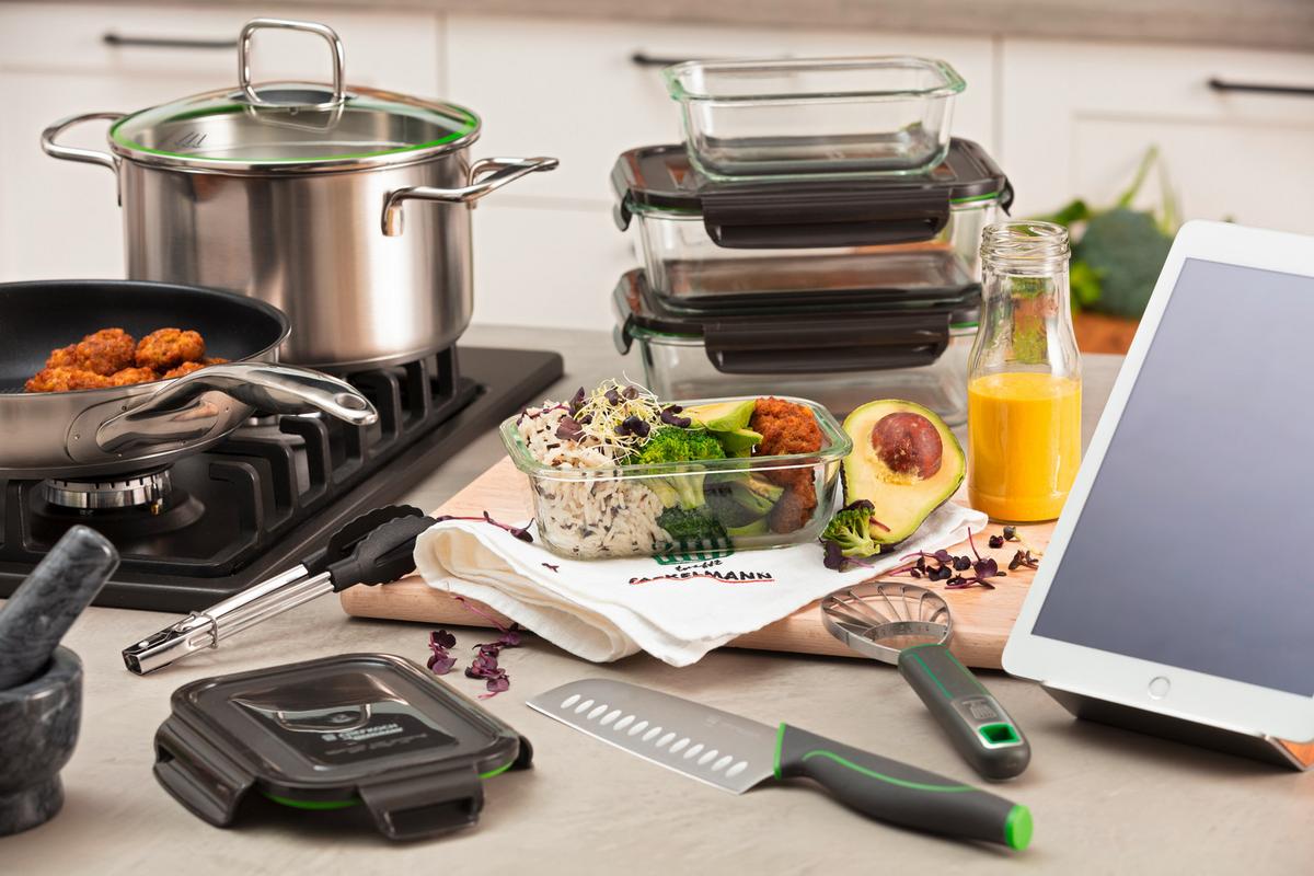 Oală pentru carne Munich 3L - culoare inox, Konventionell, sticlă/metal (20cm) - Chefkoch+Fackelmann