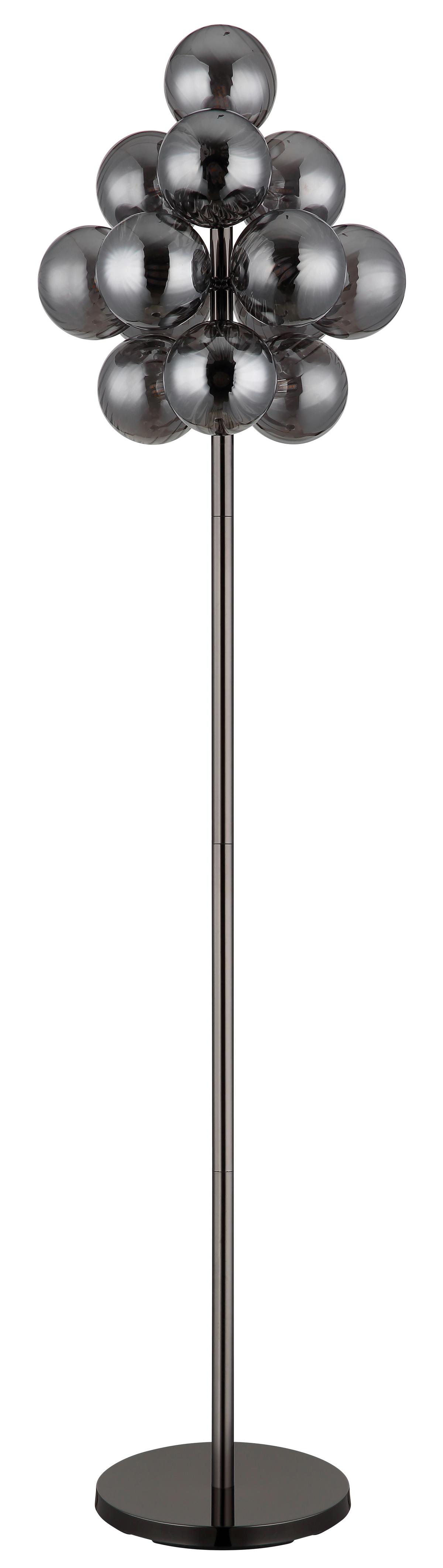 STEHLEUCHTE 56146SG CONOR - Schwarzchrom/Schwarz, Design, Glas/Kunststoff (39,5/160cm) - Globo