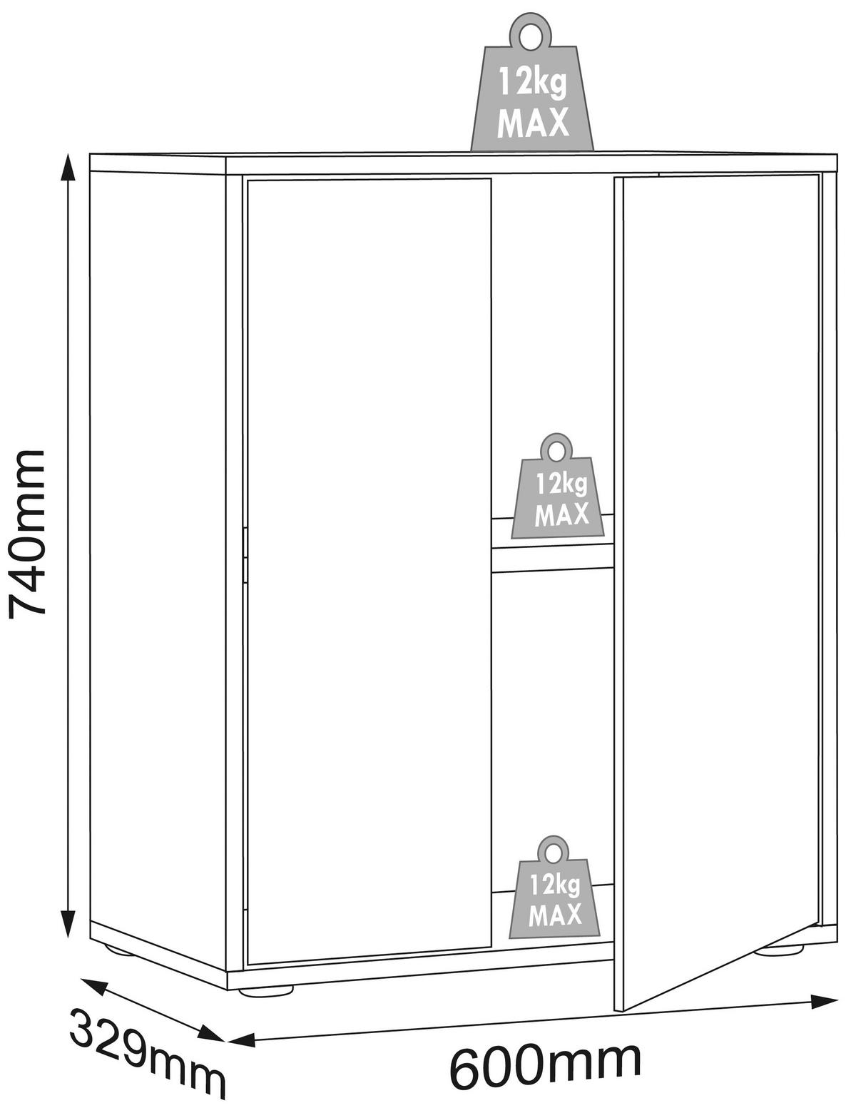AKTENSCHRANK SALIA B60 - Honigeiche/Weiss, Design, Holzwerkstoff (60/74/33cm) - MID.YOU