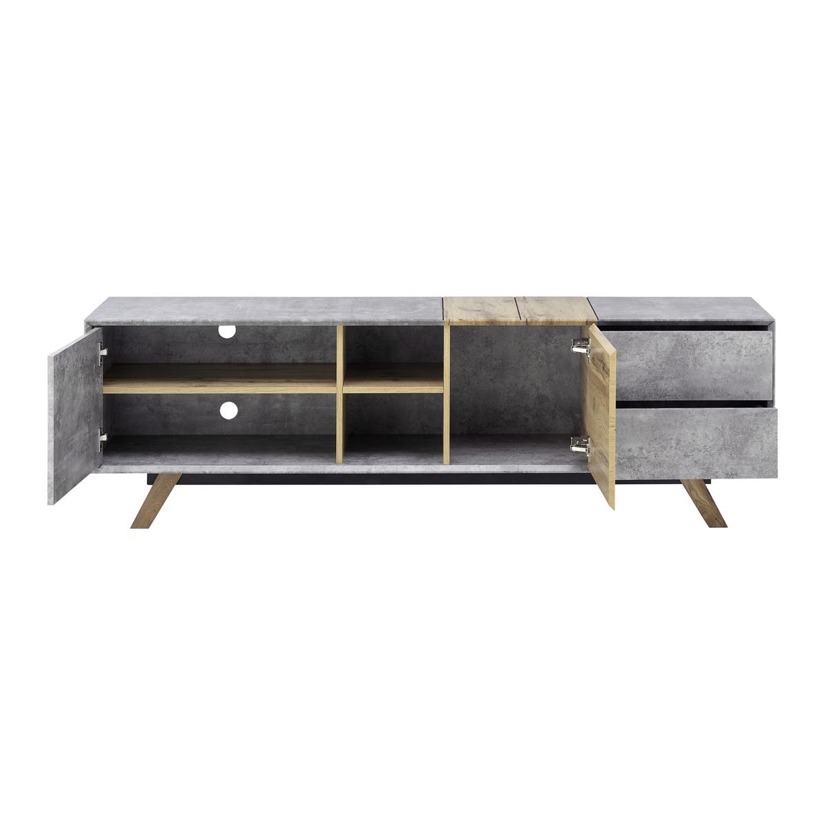 Lowboard Casper Grau/Eichefarben MDF - Eichefarben/Grau, MODERN, Holz (180/55/40cm) - Bessagi Home