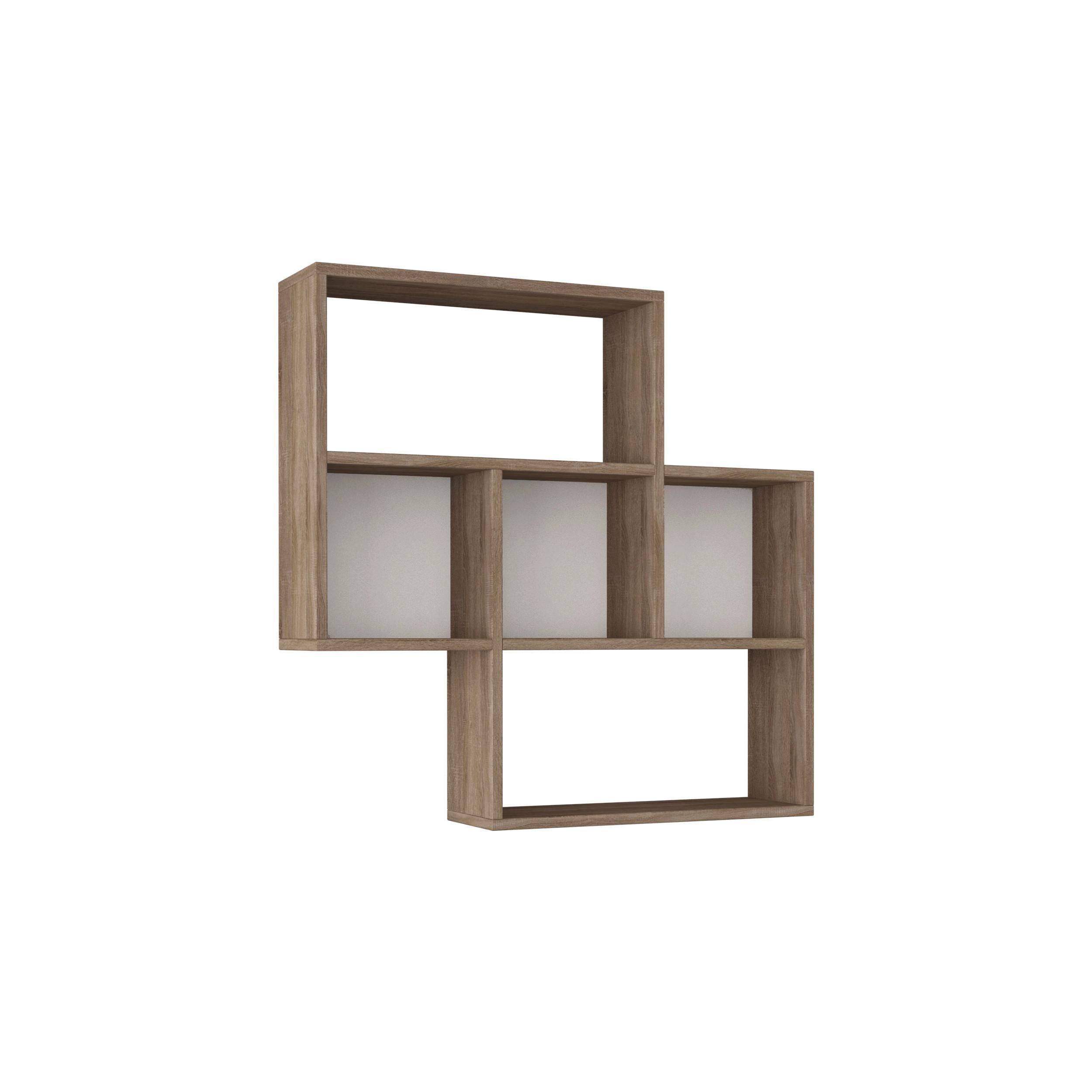 Wandregal Maybe ca. 85x85x20 cm Eiche/Weiß - Eichefarben/Weiß, Design, Holzwerkstoff (85/85/20cm) - Livetastic