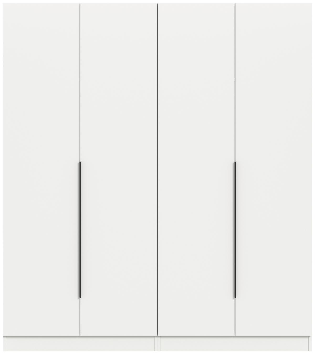 Drehtürenschrank KOPENHAGEN ca.160x181x52 cm Weiß - Schwarz/Weiß, MODERN, Holzwerkstoff (160/181/52cm) - MID.YOU