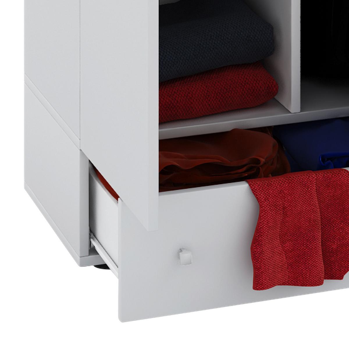 Večnamenska Omara Vandol Ii, Bela - srebrne barve/črna, Moderno, umetna masa/leseni material (70/238/39cm) - MID.YOU