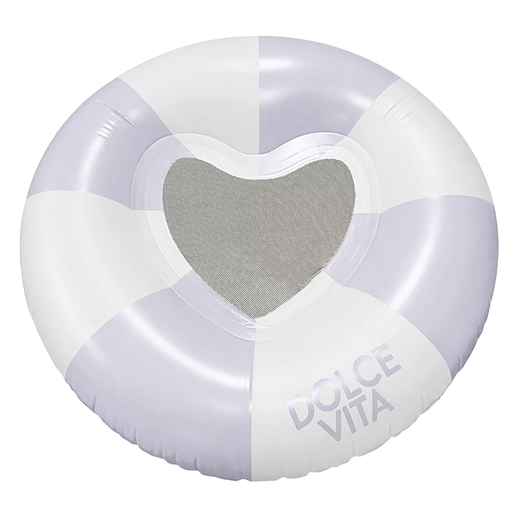 Schwimmring Heart Weiß/Flieder Ø ca. 130cm - Flieder/Weiß, KONVENTIONELL, Kunststoff (130/32cm) - Mömax