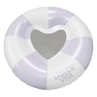 Schwimmring Heart Weiß/Flieder Ø ca. 130cm - Flieder/Weiß, KONVENTIONELL, Kunststoff (130/32cm) - Mömax