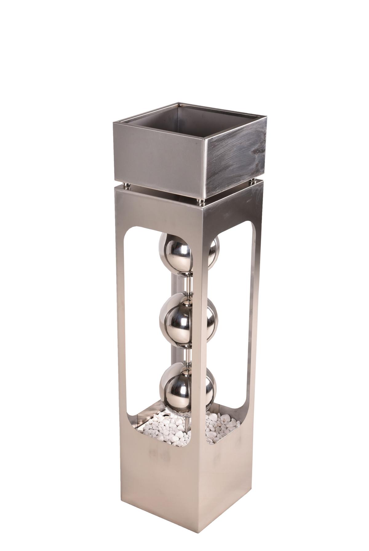 Blumensäule Kaskade ca. 25x100 cm Edelstahl - Silberfarben, Basics, Metall (25/100/25cm)