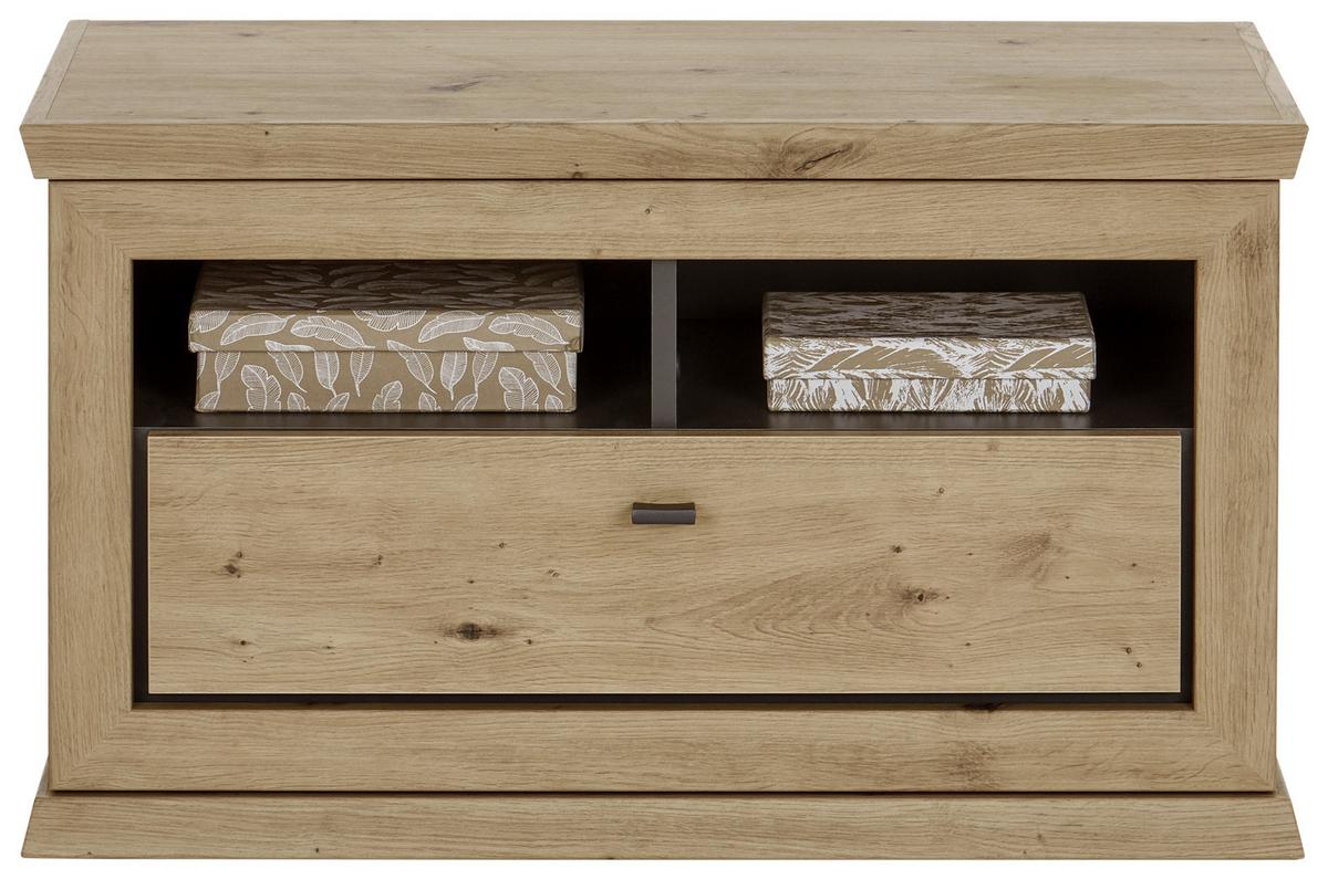 Garderobna Klop Harvey, Hrast, Antracit - barve hrasta/antracit, Trendi, kovina/leseni material (85,2/50,5/38,5cm) - Mömax
