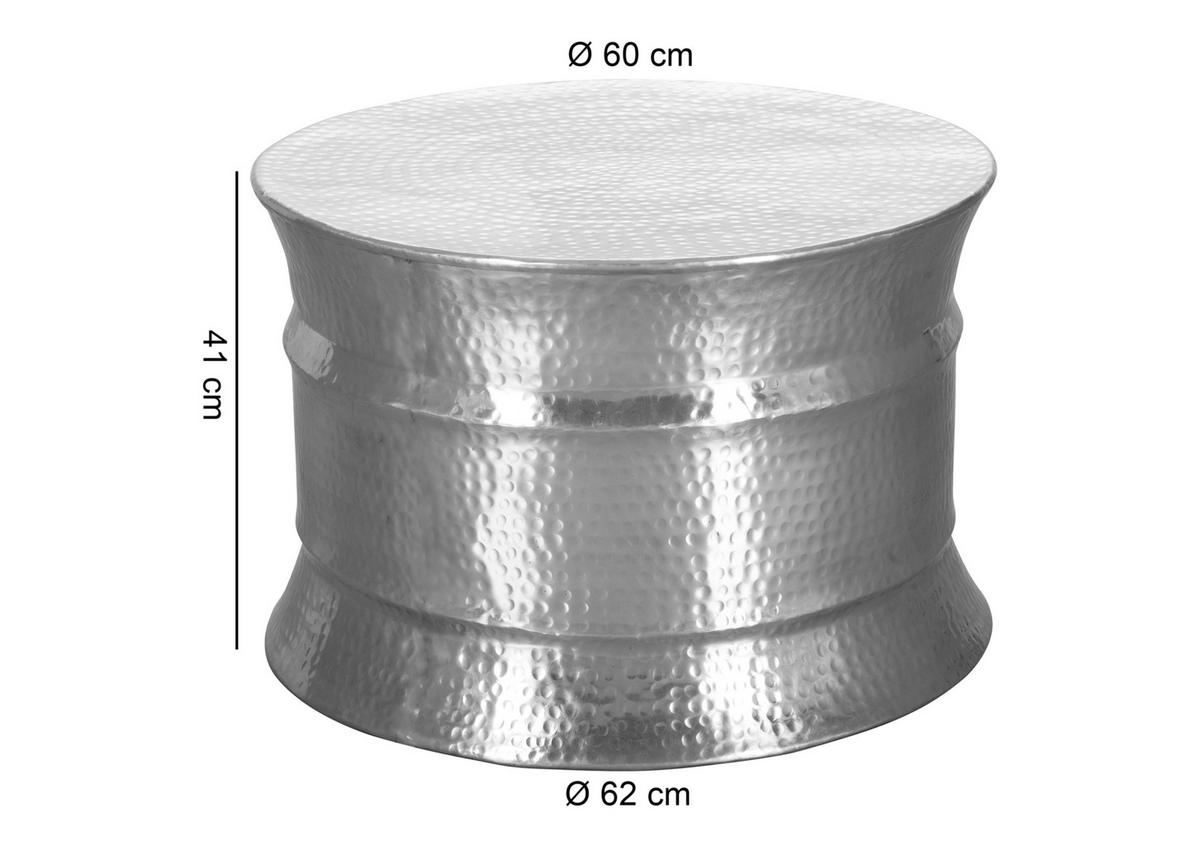 Klubska Miza Karam - srebrne barve, Trendi, kovina (62/62/41cm) - MID.YOU