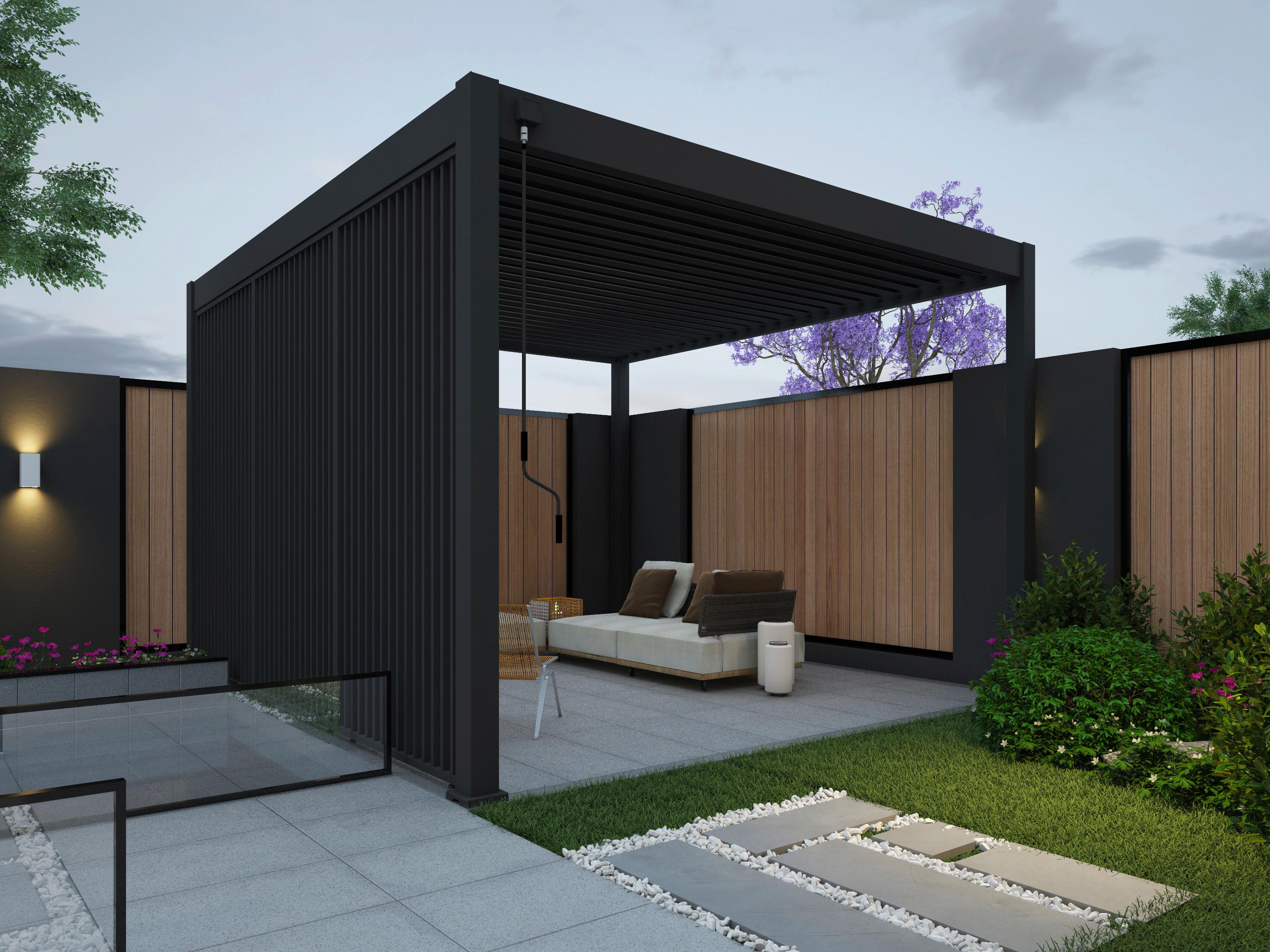 PERGOLA-SEITENTEIL WEIDE 93CM ANTHRAZIT - Anthrazit, Basics, Metall (93/235/10cm) - Gardenson