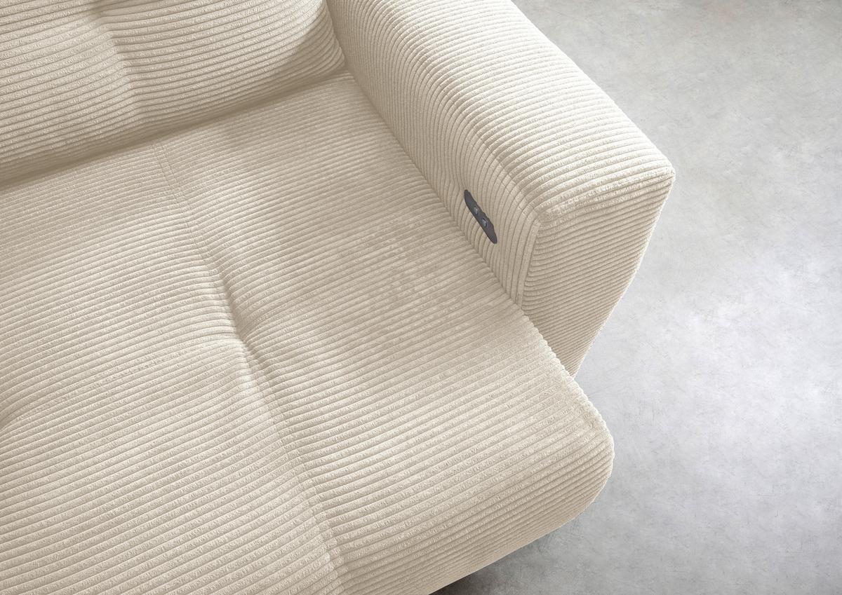 Wohnlandschaft Restato Beige Cord - Beige/Schwarz, MODERN, Holz/Textil (177/246cm) - MID.YOU