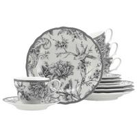 Serviciu de cafea Adelaide 12/1 - alb/gri, Basics, ceramică - Creatable