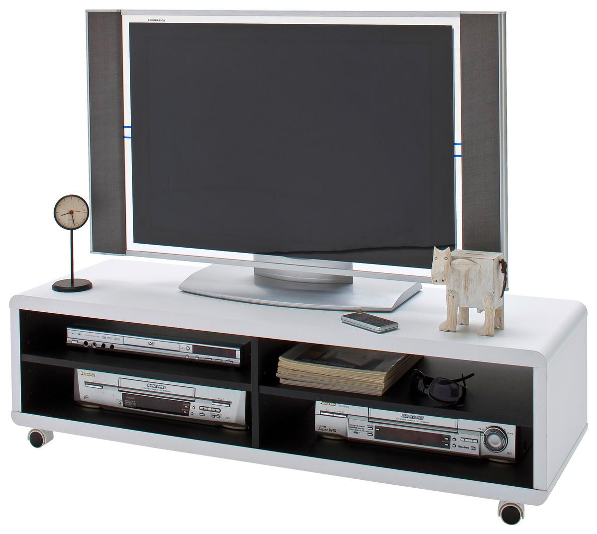 KOMODA NISKA JEFF 7 XL - czarny/biały, Konventionell, materiał drewnopochodny (120/35/39cm)