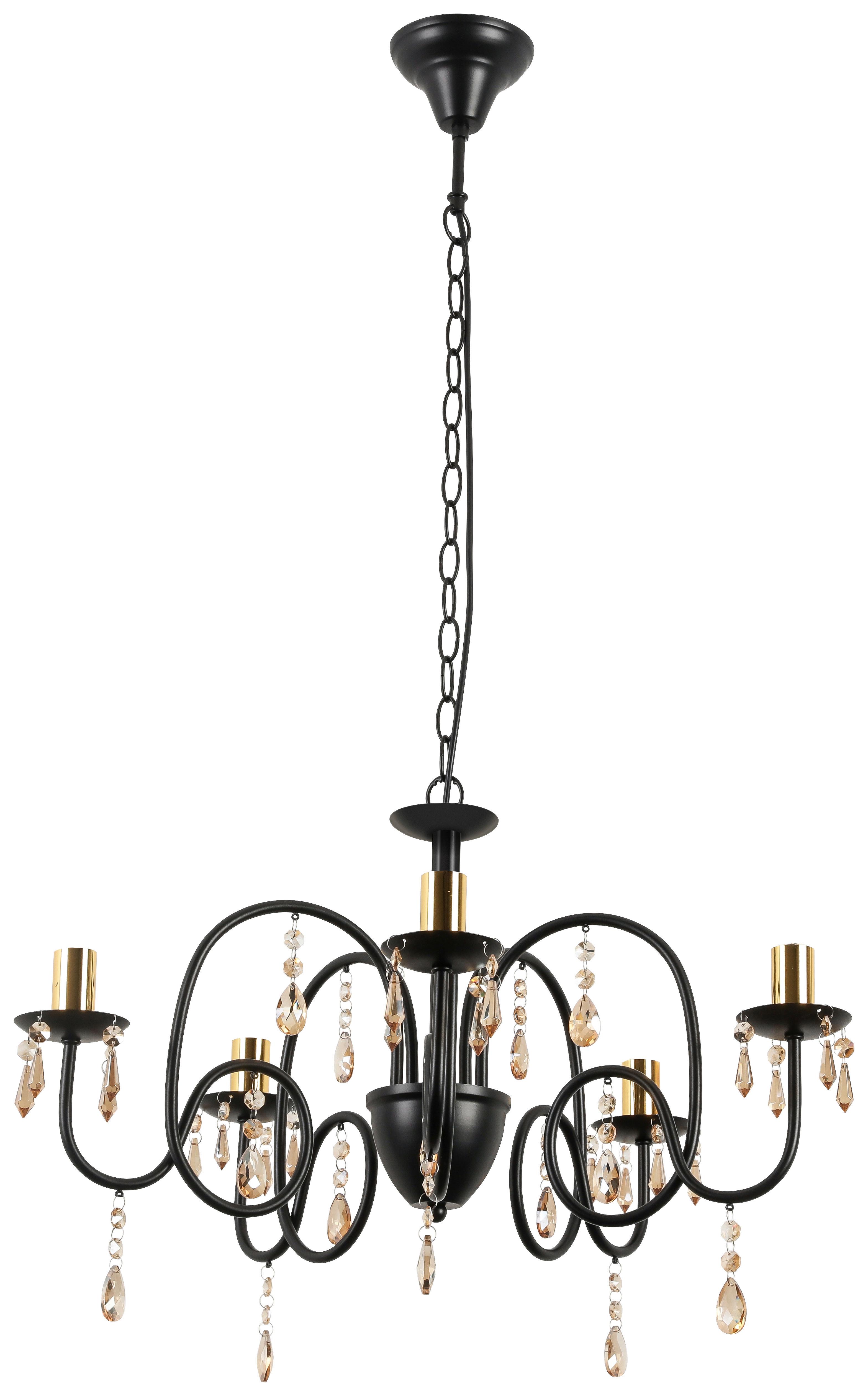 HÄNGLAMPA KRISTINA - bärnstensfärgad/svart, Modern, metall/glas (60/120cm) - Modern Living