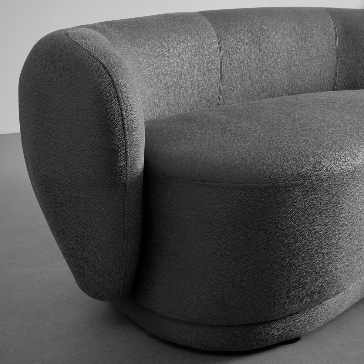 Bigsofa Damaris Grau Samt - Dunkelgrau/Schwarz, MODERN, Holz/Kunststoff (230/75/100cm) - Bessagi Home