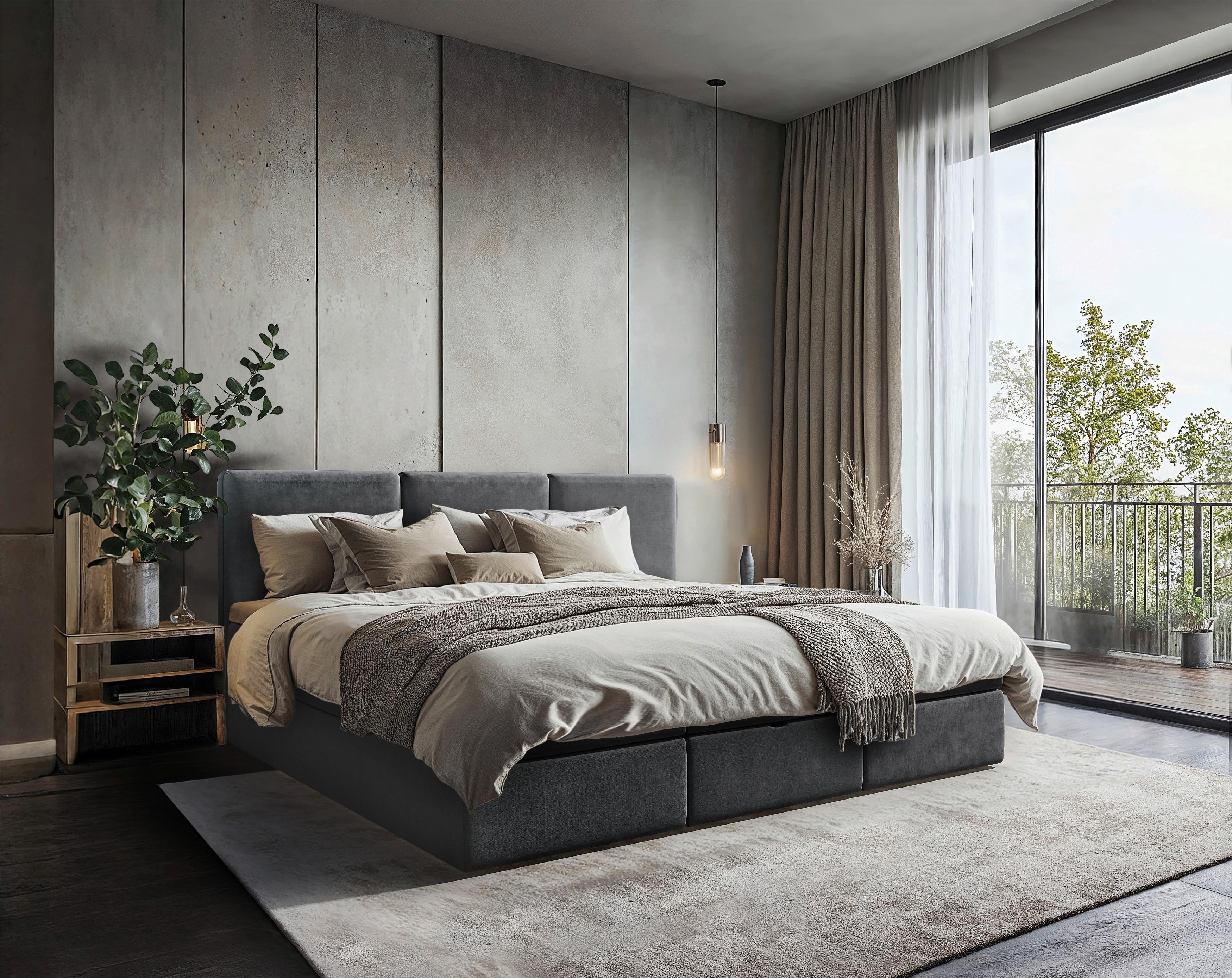 Familienbett Domino Combo Anthrazit ca.240x200cm - Anthrazit/Schwarz, MODERN, Holz/Holzwerkstoff (240/200cm) - MID.YOU