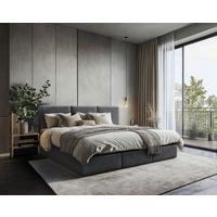 Familienbett Domino Combo Anthrazit ca.240x200cm - Anthrazit/Schwarz, MODERN, Holz/Holzwerkstoff (240/200cm) - MID.YOU