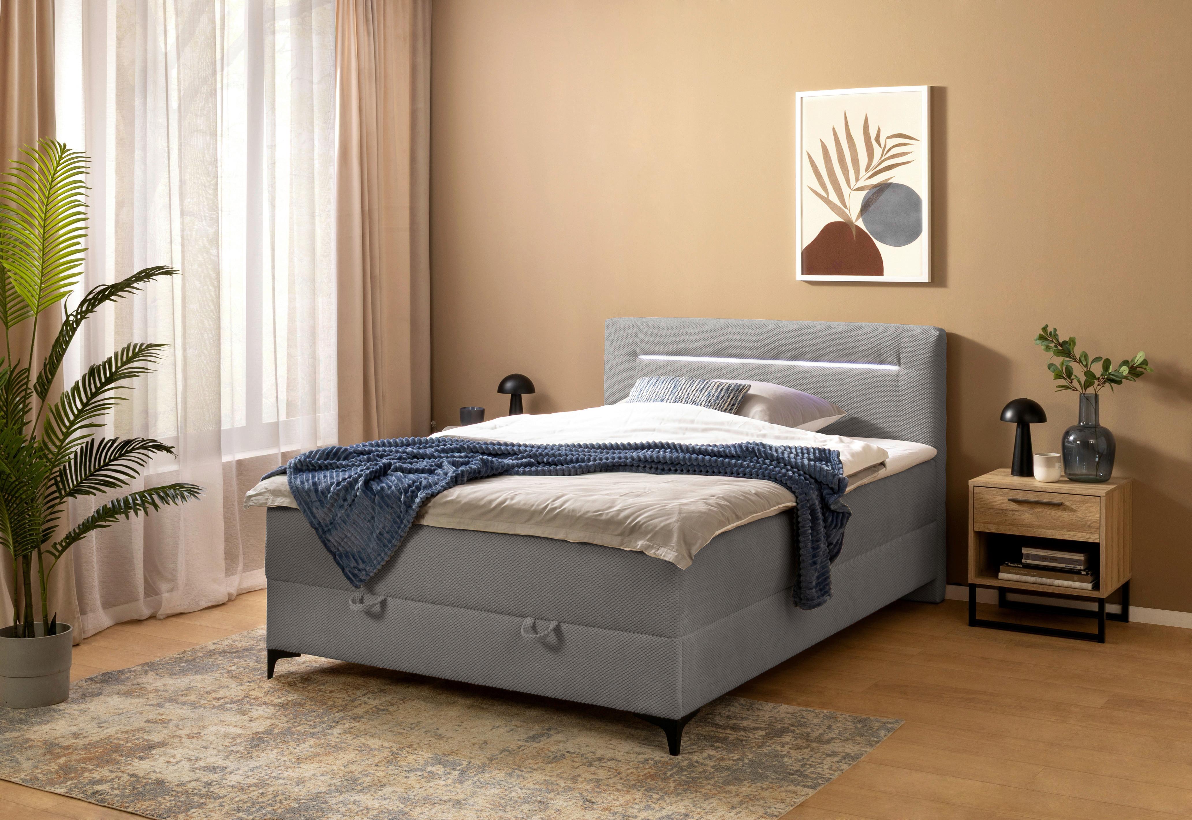 PAT TIP BOXSPRING JERRY - grafit, Konventionell, textil (120/200cm) - Mömax