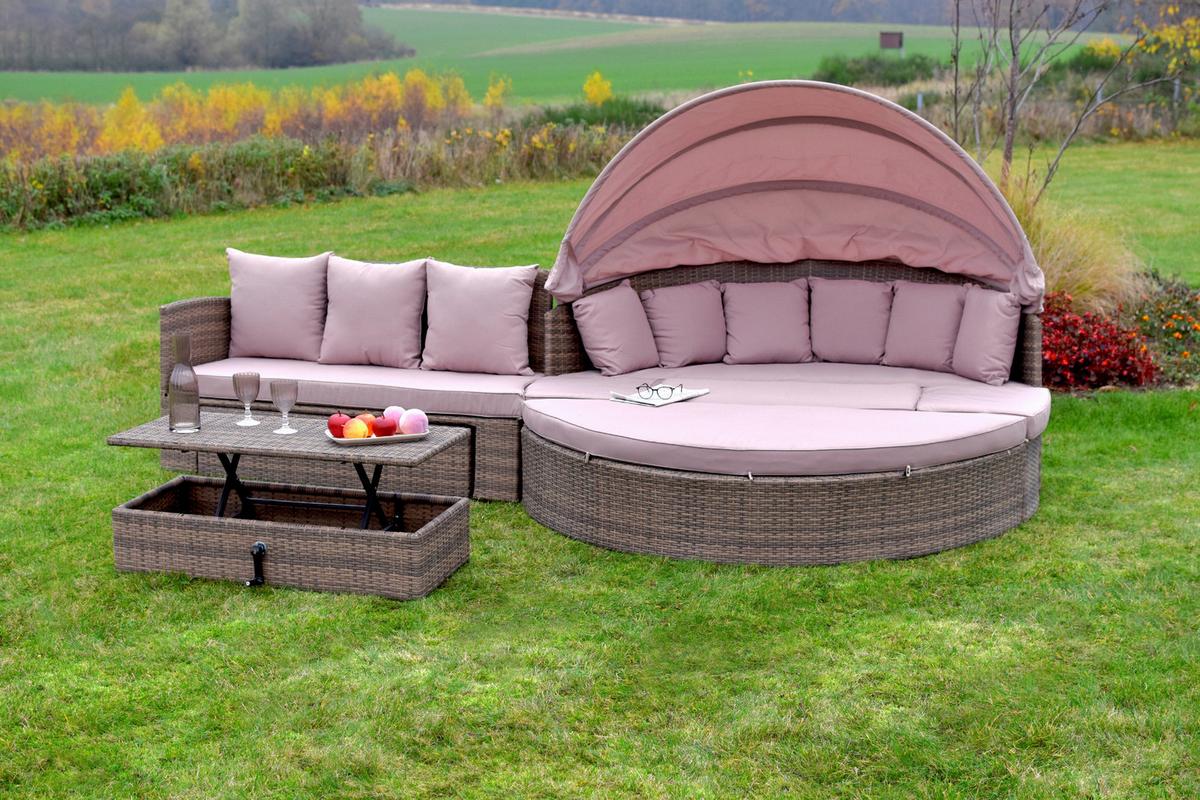 Vrtna Garnitura Riva, Blazine - naravne barve, Moderno, kovina/umetna masa (180/147/183cm) - Gardenson