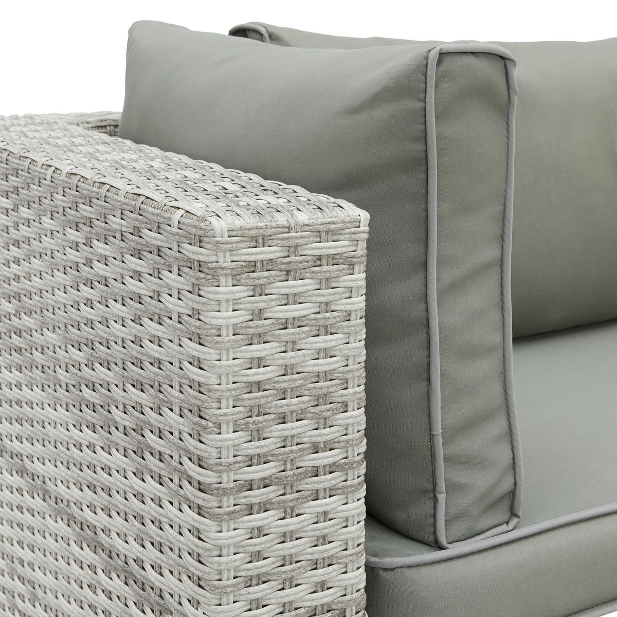 Loungegarnitur Parga in Grau - Grau, Modern, Glas/Kunststoff - Mömax