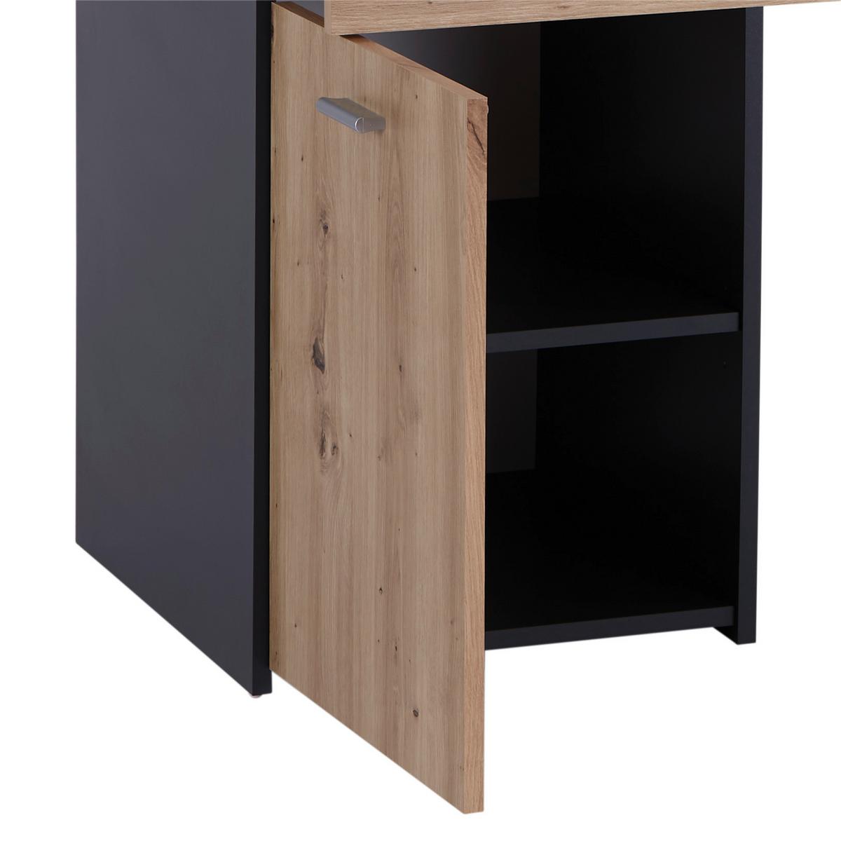 Pisalna Miza Simon Antracit, Barva Hrasta - barve aluminija/antracit, Moderno, umetna masa/leseni material (120/75,5/60cm) - Mömax