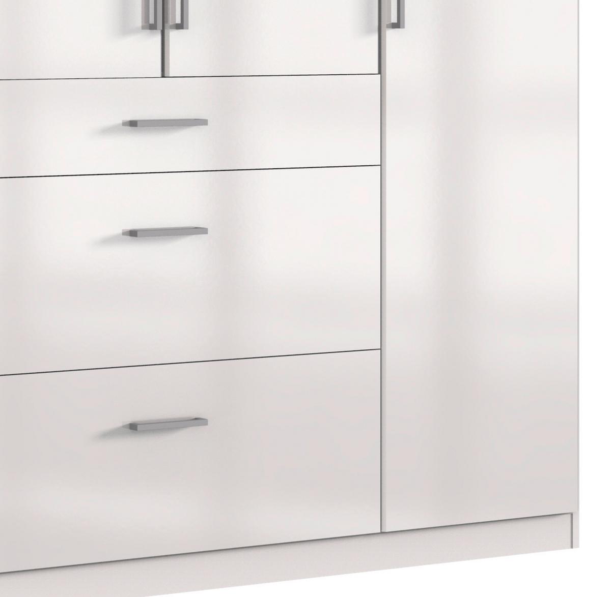 Ormar S Klasičnim Vratima Clack - bijela/bijela visoki sjaj, Basics, drvni materijal (179/199/58cm) - Modern Living