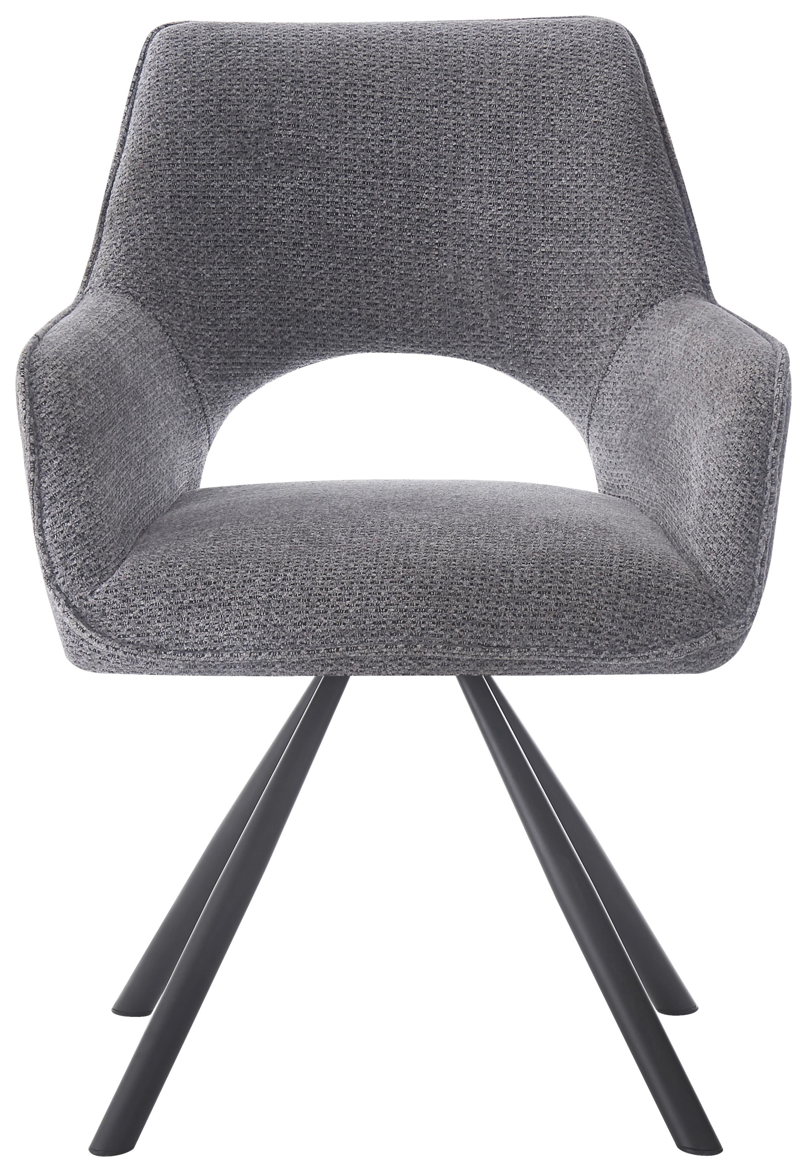 Naslanjač Frauke, Temno Siva, Vrtljiv - temno siva/črna, Moderno, kovina/tekstil (60/85/63cm)