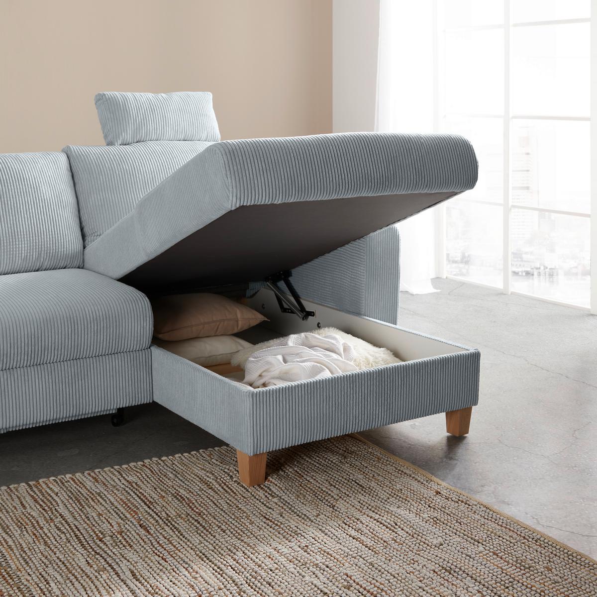 Colţar LILLE - gri, Modern, textil (232/110/156cm) - Best Price