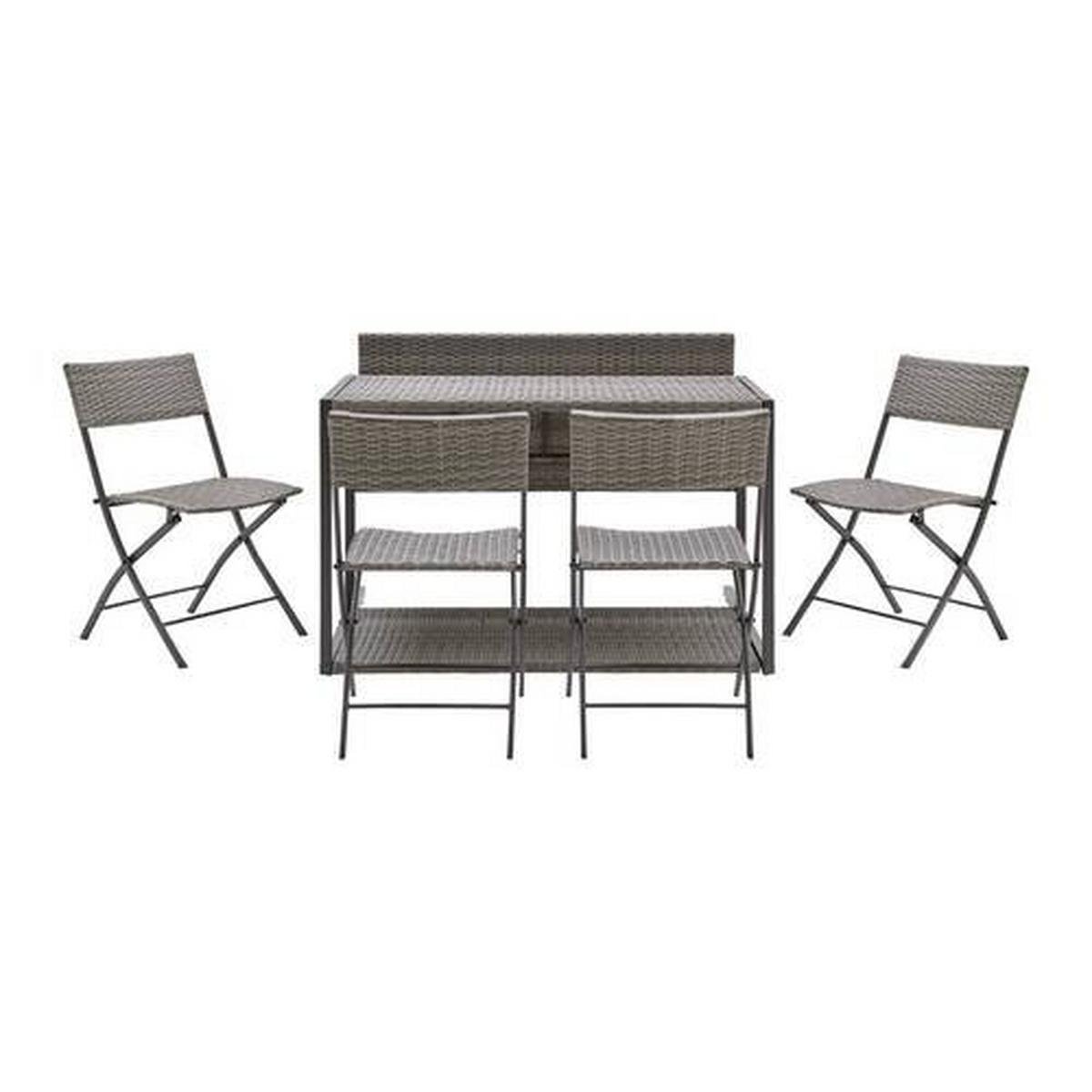 Set balcon Mario - gri-maro, Modern, plastic/metal (120/75/105cm) - Bessagi Garden