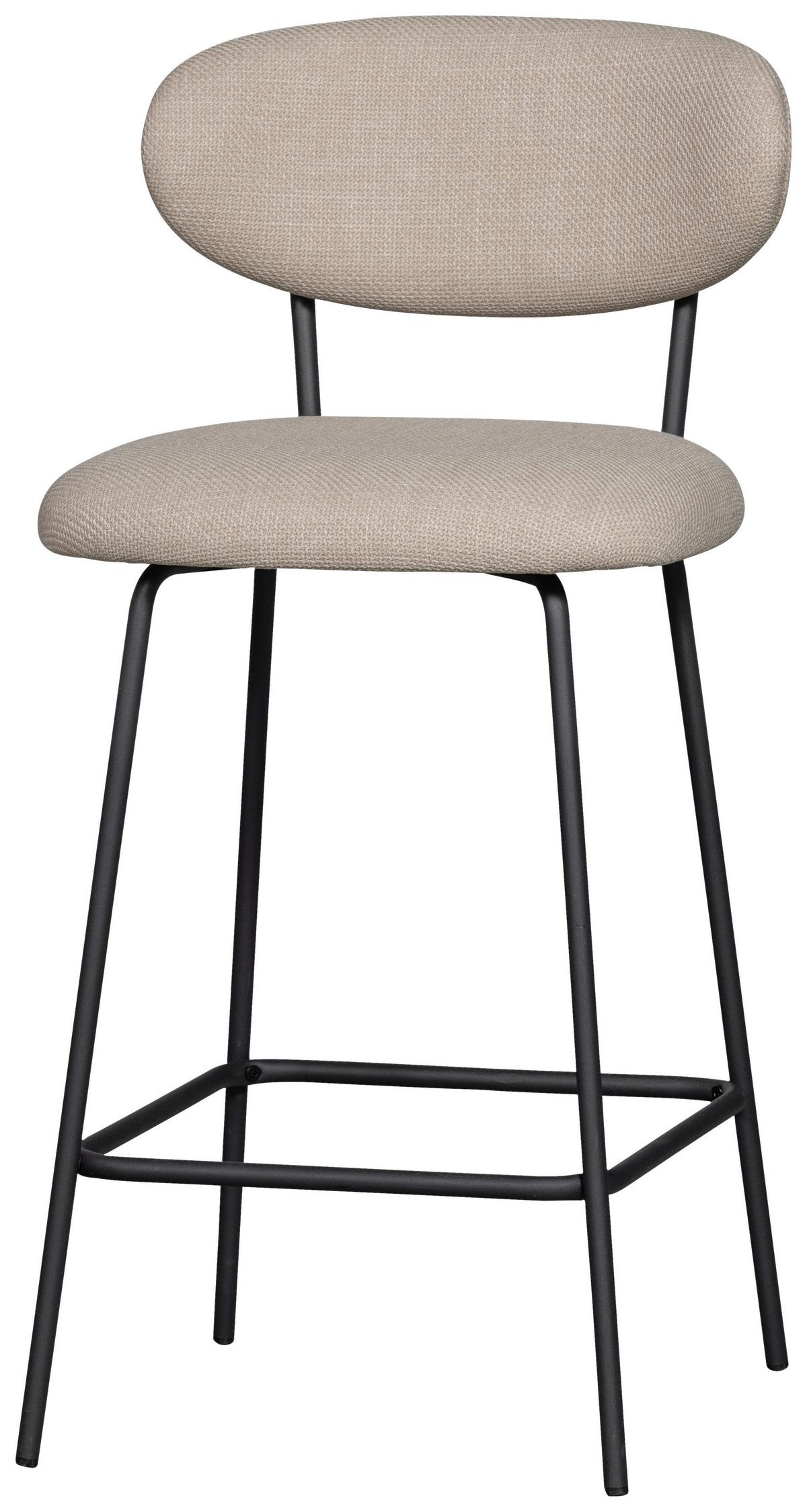 Barhocker-Set Kjeld 2er-Set Naturfarben - Schwarz/Naturfarben, MODERN, Textil/Metall (46/93/52cm) - Livetastic