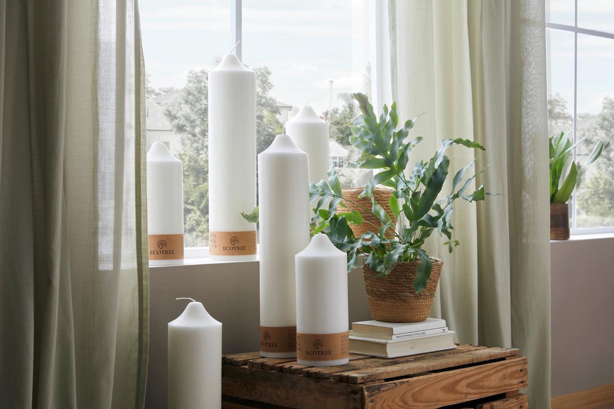 Stumpenkerze Organic in Weiß - Weiß (10/25cm) - ecoTree