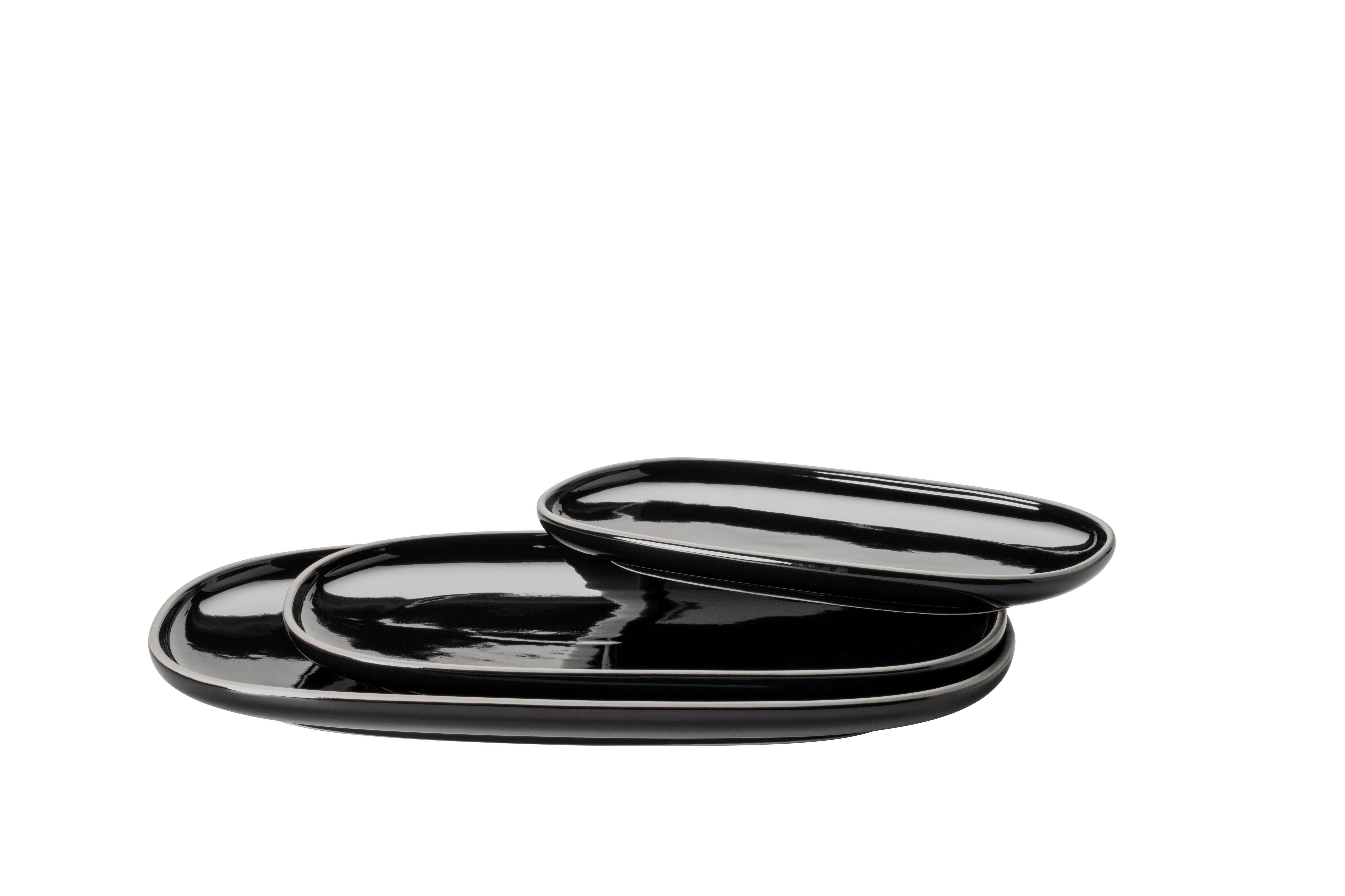 Servierplatten-set Isora - Schwarz, Basics, Keramik - Mäser
