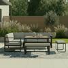 Dining-Loungeset Aruba Hellgr. /Schwarz Outdoorstoff/Metall - Hellgrau/Schwarz, MODERN, Kunststoff/Textil - Bessagi Garden