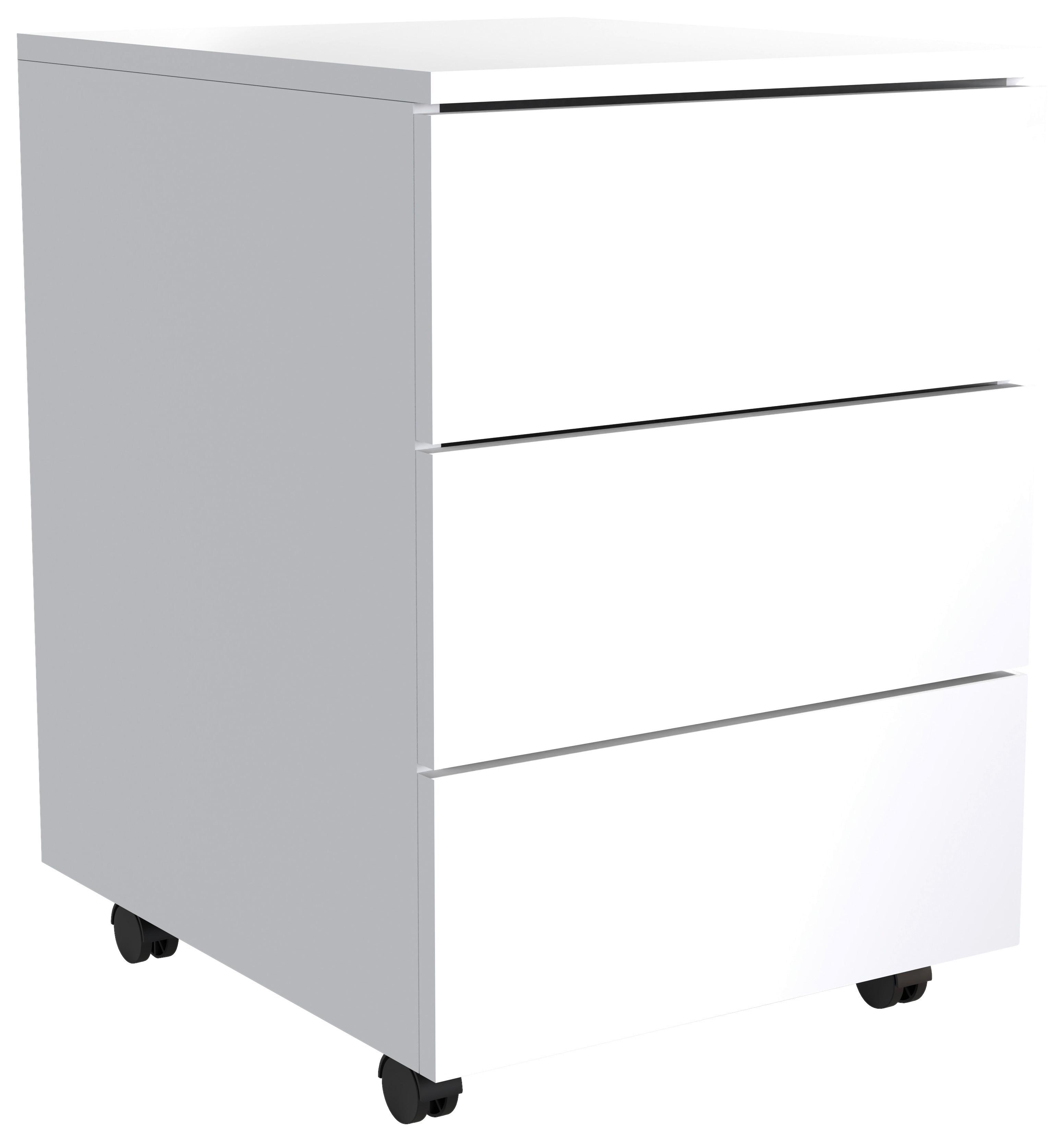 Predalnik Na Kolescih Dalosa, Bela - bela, Moderno, umetna masa/leseni material (39/55/45cm) - MID.YOU