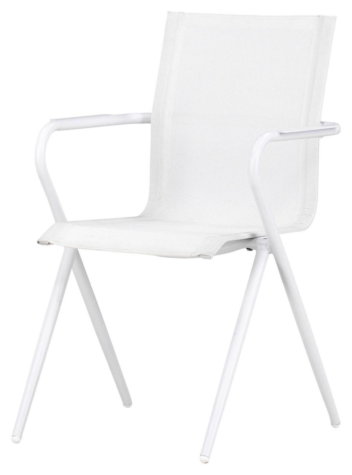 STAPELSESSEL Weiß Aluminium - Weiß, KONVENTIONELL, Metall (58/86/63cm) - Gardenson