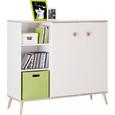 Visoka Komoda Billund - hrast/bela, Moderno, leseni material/les (125/111/40cm) - Modern Living Visoka Komoda Billund - hrast/bela, Moderno, leseni material/les (125/111/40cm) - Modern Living