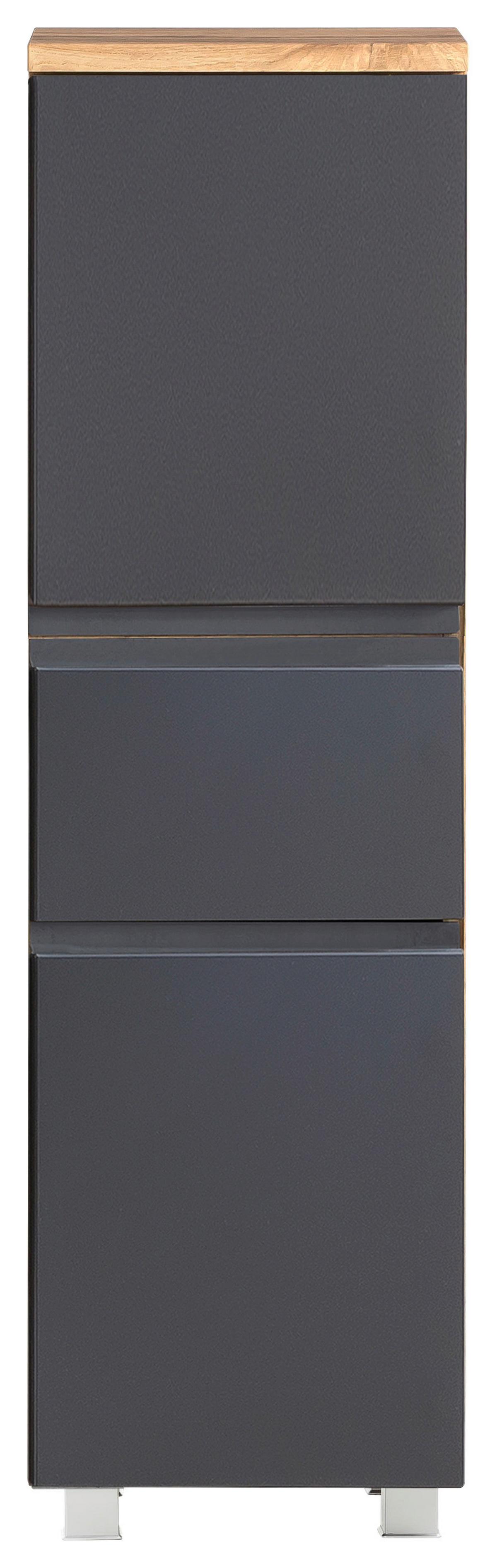 Midischrank Varese ca. 40x130 cm Grau/Eiche - Eiche Wotan/Grau, MODERN, Holzwerkstoff (40/130/35cm) - Held