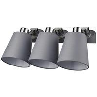 Strahler Grosse max. 40 Watt - Chromfarben/Grau, ROMANTIK / LANDHAUS, Textil/Metall (46/17/21cm) - Premium Living