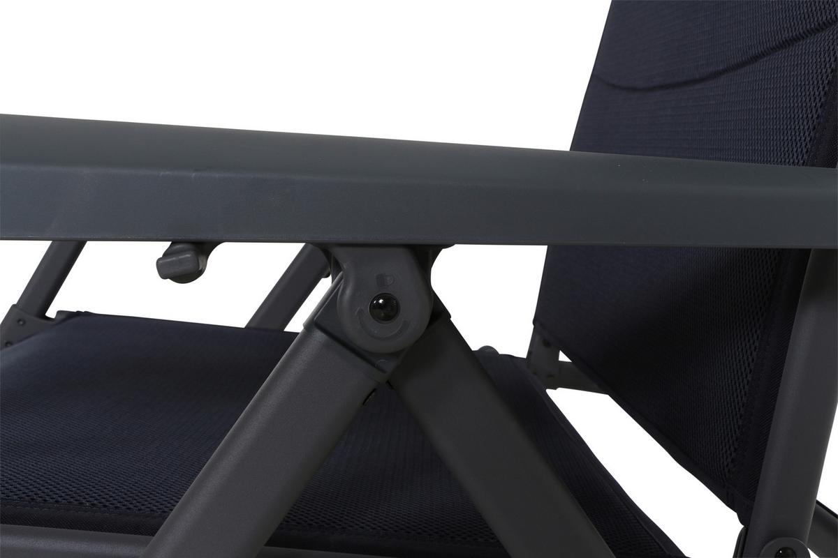 GARTEN-RELAXLIEGE Premium B: 75cm - Anthrazit, KONVENTIONELL, Textil/Metall (75/123/91cm) - Siena Garden