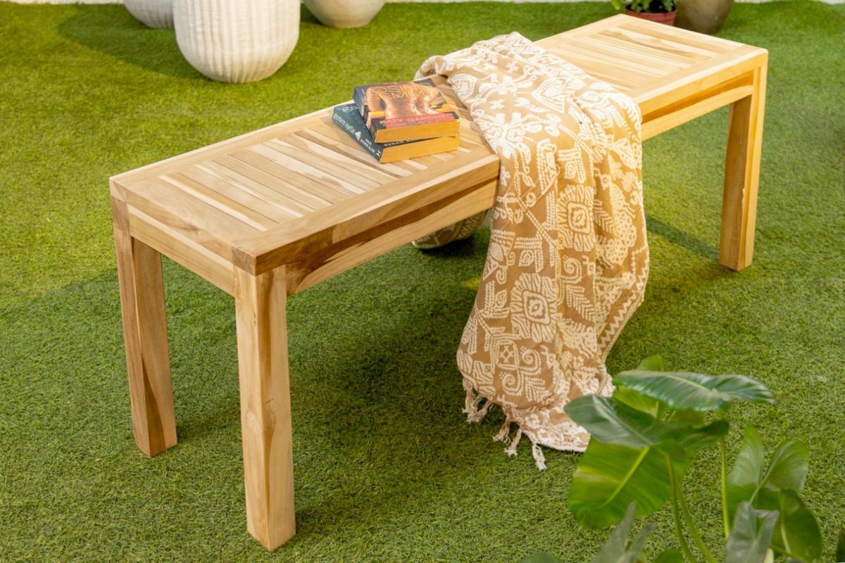 Gartenbank Biaro Teak - Braun, Basics, Holz (35/46/120cm) - Gardenson
