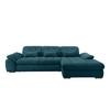 Ecksofa mit Bettkasten Rigatti ca. 314x184 cm Petrol - Petrol/Schwarz, MODERN, Textil/Metall (314/184cm) - Livetastic